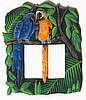 Tropical Parrots Decorative Switchplate - Hand Painted Metal Light Switch Cover