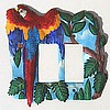  Hand Painted Parrot Rocker Switchplate - Scarlet Macaw Switch Plate Cover