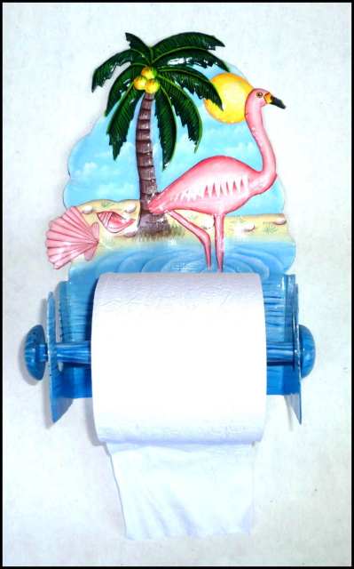 Paper Towel Holder Pink Flamingo