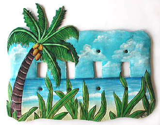 Metal Light Switch Plate Cover Beach Palm Trees Decor Tropical Beach Home Decor 